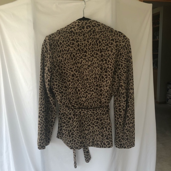 Fenn Wright Manson Knit Leopard-Print Belted Jacket Size M - Picture 3 of 10